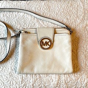 Michael Kors ivory leather crossbody bag
